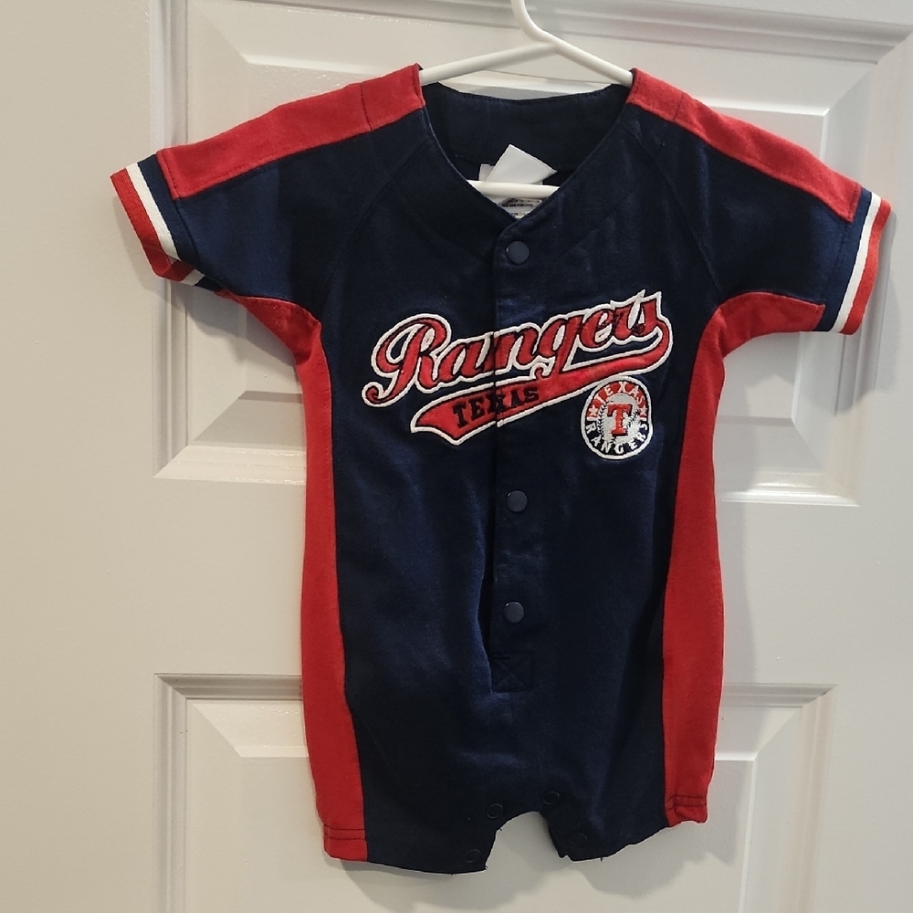 Genuine Major League Rangers Baby Romper Vtg